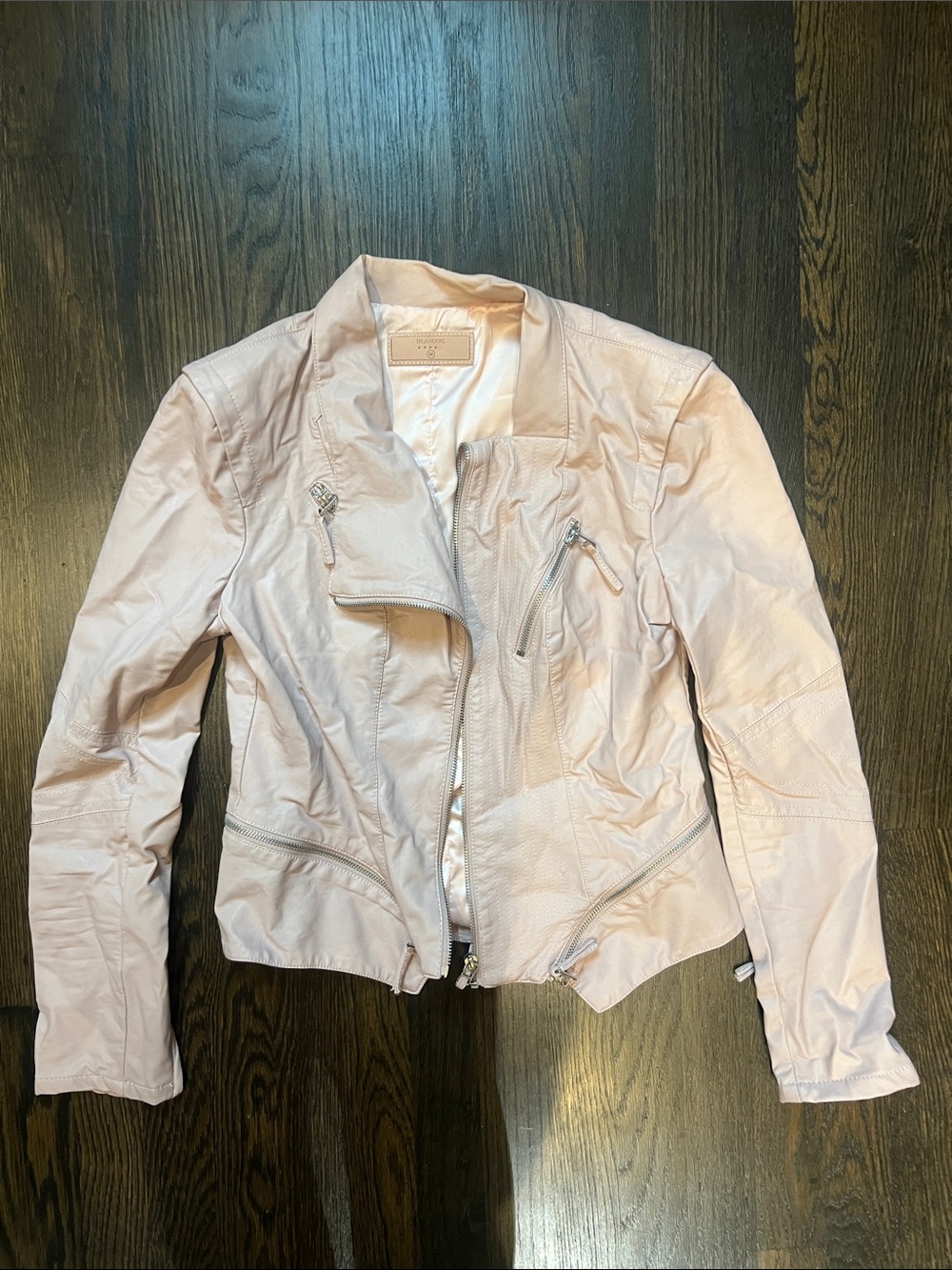 Blank NYC Light Blush Pink Moto Vegan Leather Jacket | M